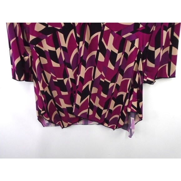 M.K .M Designs Womens Blouse Size XL 3/4 Sleeve V-Neck - Picture 5 of 6